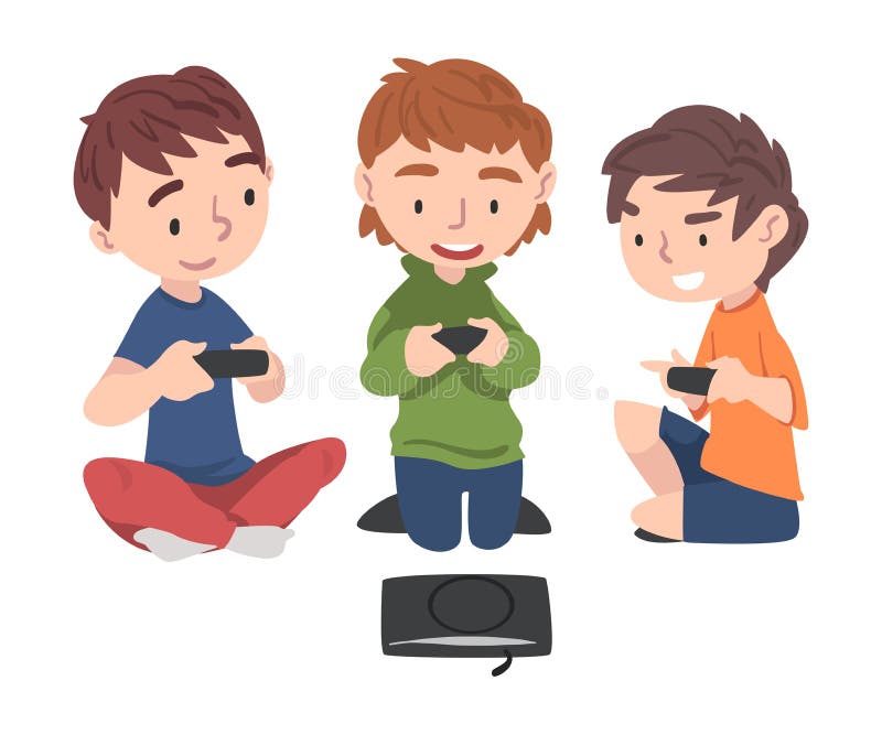 1,200+ Friends Playing Video Games Stock Illustrations, Royalty