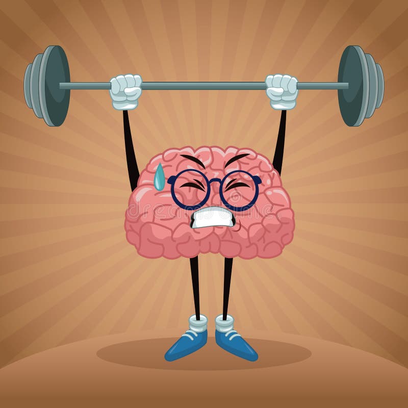 Cute brain cartoon stock illustration Cute brain cartoon stock illustration