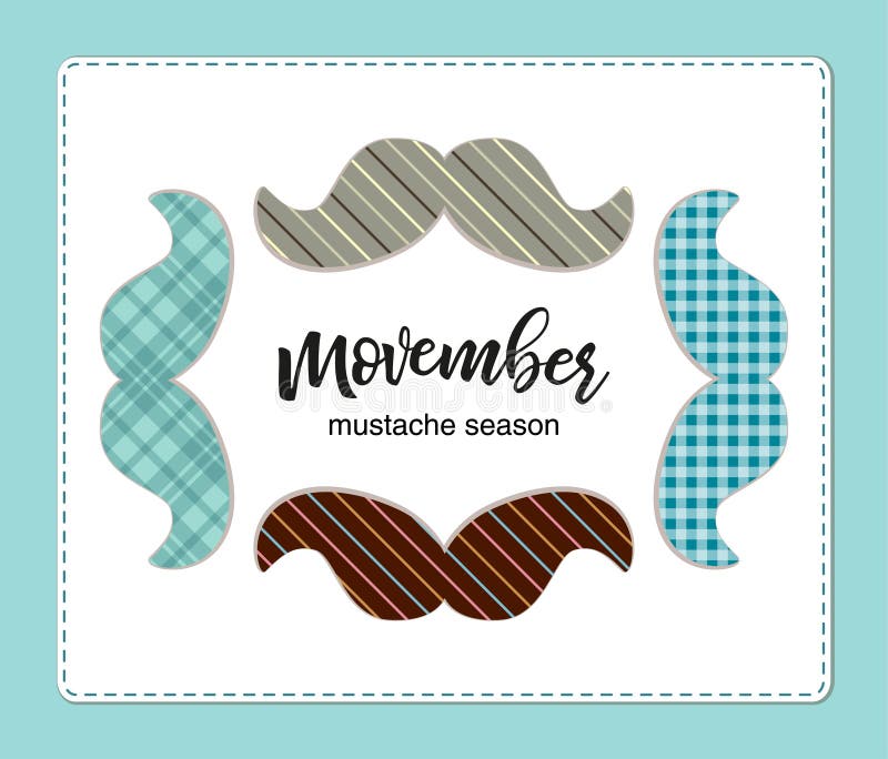 Cute bright different Movember mustaches banner vector illustration Cute bright different Movember mustaches banner vector illustration