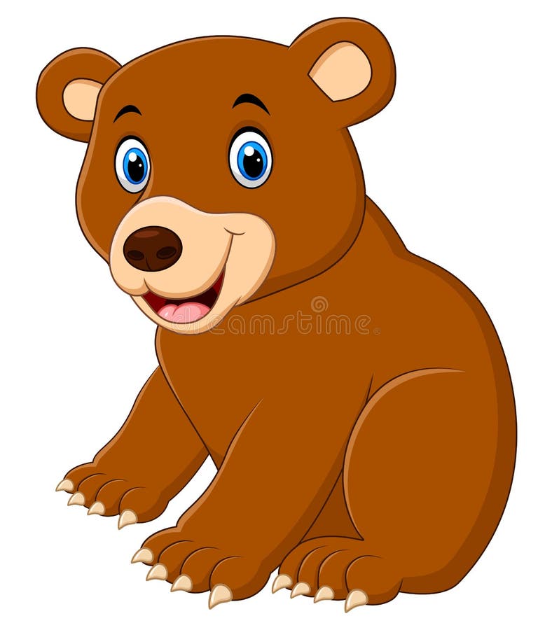 Cute brown bear cartoon stock vector. Illustration of smile - 67074713