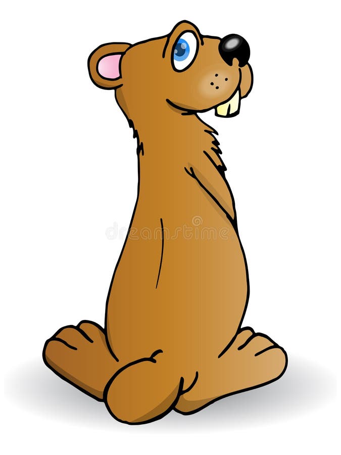 Cute Brown Beaver royalty free illustration