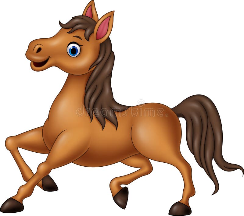 Cute brown horse stock illustration