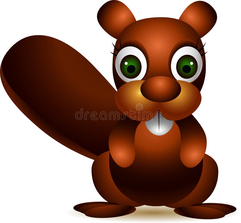 Cute brown squirrel cartoon stock illustration