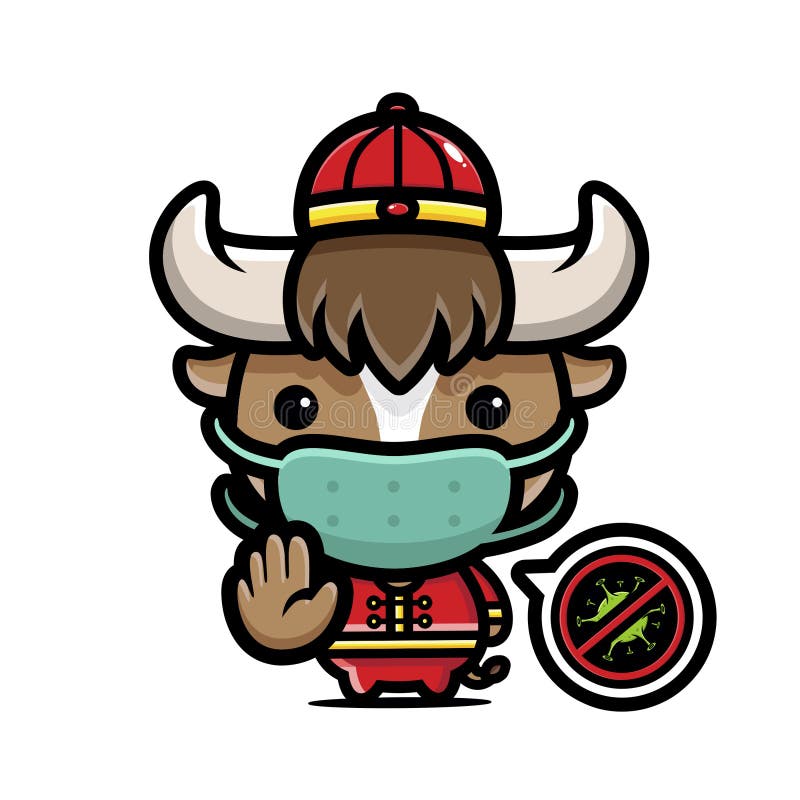 Cute Buffalo Animal Cartoon Characters Wearing Health Masks Against the  Virus Stock Vector - Illustration of characters, wearing: 208776503