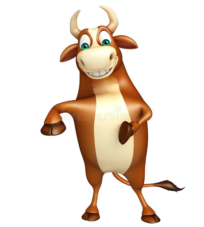 Cute Bull Funny Cartoon Character Stock Illustration - Illustration of  flesh, life: 69032367