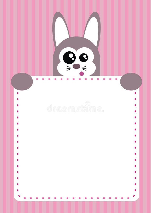 Cute Bunny Children Invitation Party vector illustration