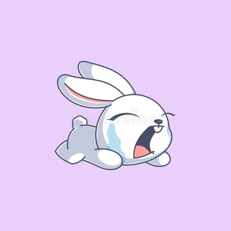 Cute Bunny is Crying Cartoon Stock Vector - Illustration of cartoon ...