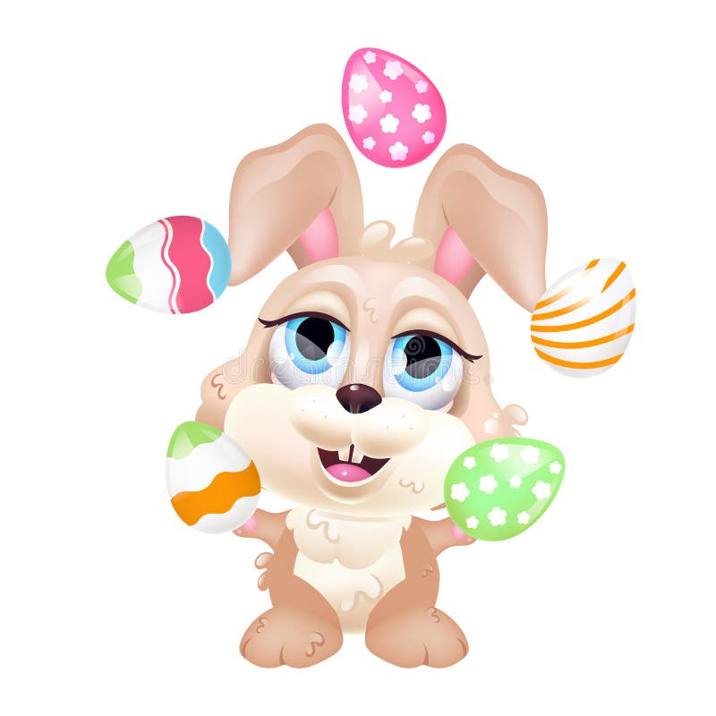 Cute Bunny Juggling Eggs Kawaii Cartoon Vector Character Stock Vector Illustration Of Hunting Children Cute Bunny Juggling Eggs Kawaii Cartoon Vector Character Stock Vector Illustration Of Hunting Children
