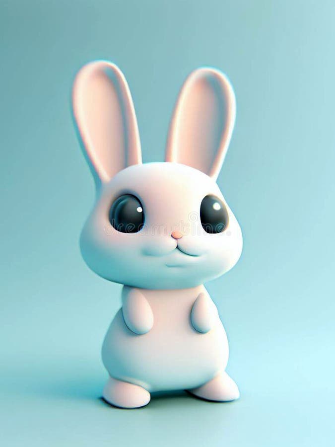 Cute Bunny Rabbit Plush Toy Isolated on Colorful Background Stock ...