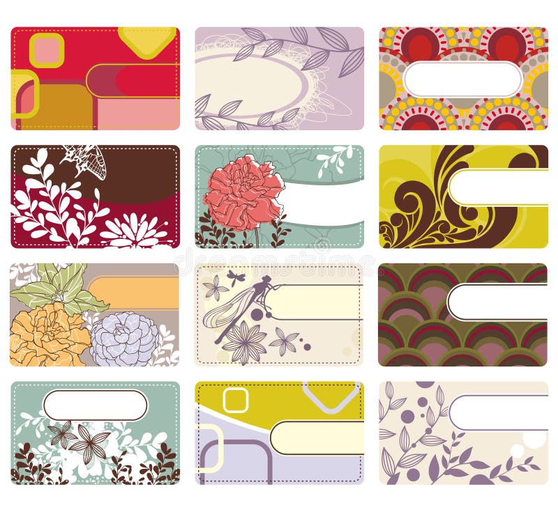 Cute business cards stock vector. Illustration of template 13692342