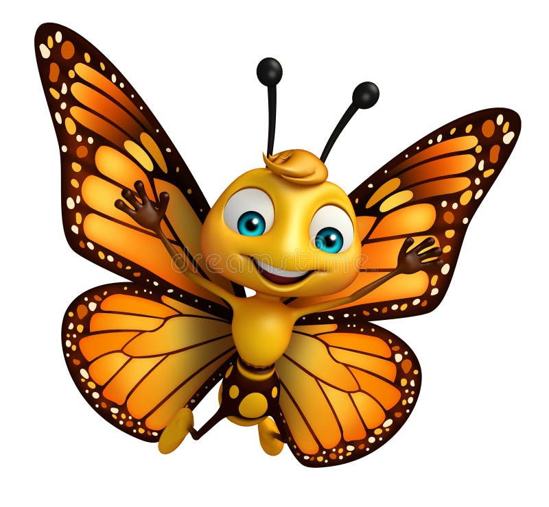 Cute Butterfly Cartoon Character Stock Illustration Illustration of
