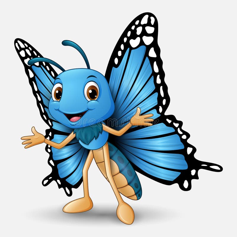 Cute butterfly cartoon on white background stock illustration Cute butterfly cartoon on white background stock illustration