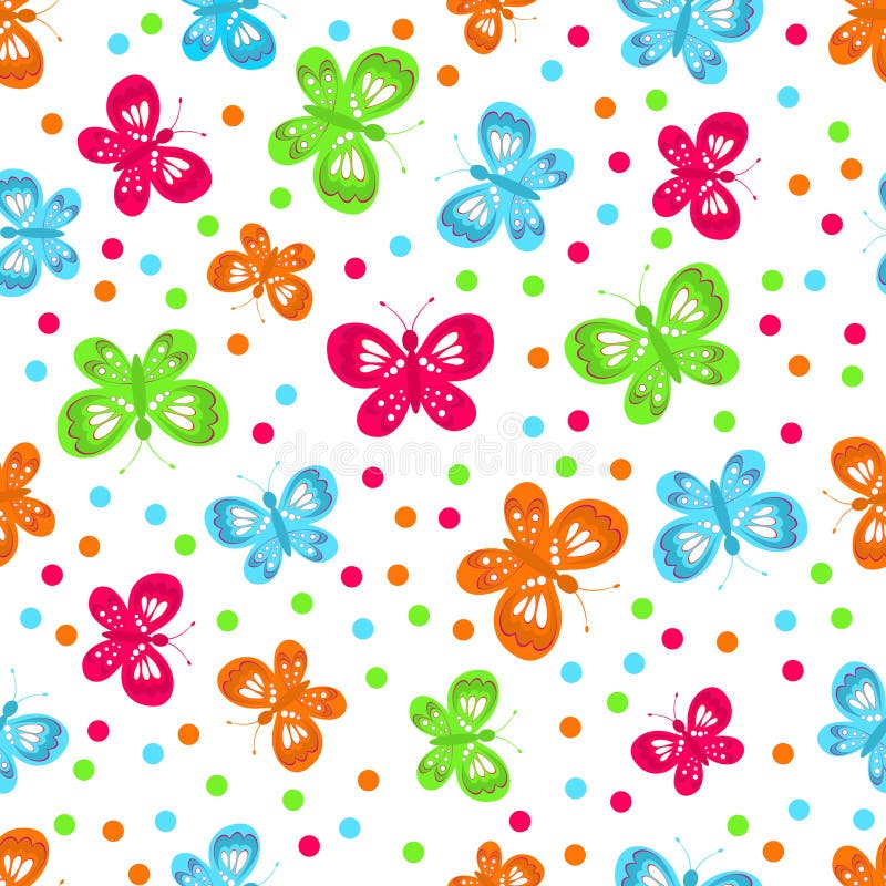 Cute Butterfly Seamless,pattern Stock Vector - Illustration of clip ...