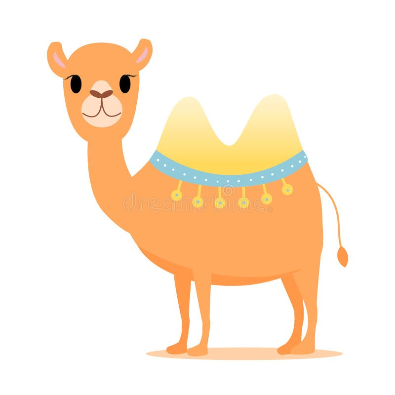 Cute Camel in Cartoon Style with 2 Humps. Stock Vector - Illustration of  vacation, arabian: 186340809