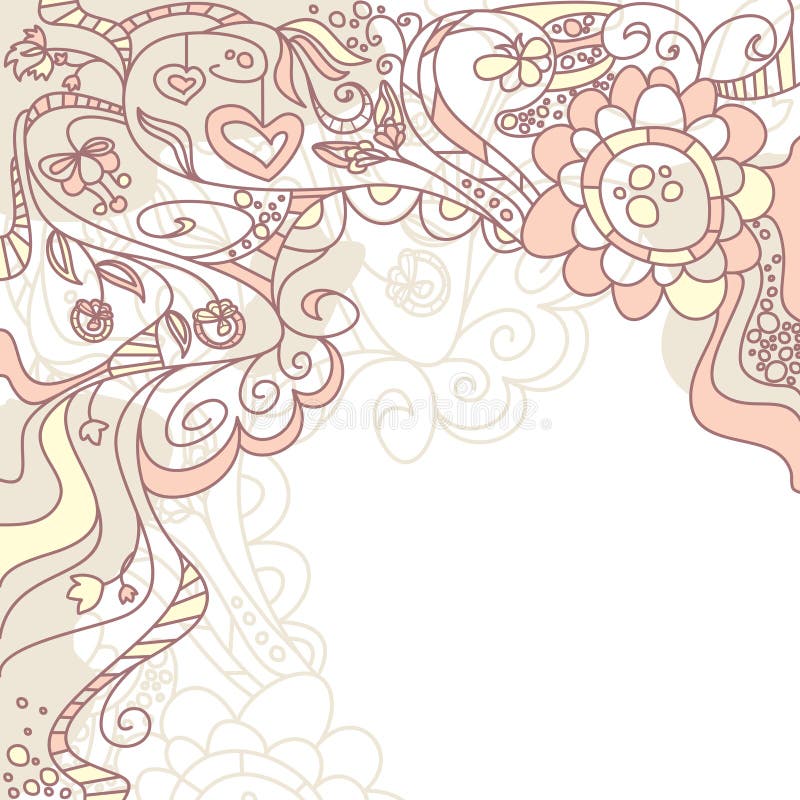 Cute card with flowers stock illustration