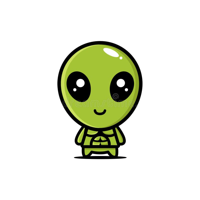 Cute Alien Cartoon Character with Peaceful Fingers Stock Vector -  Illustration of design, alien: 215036135