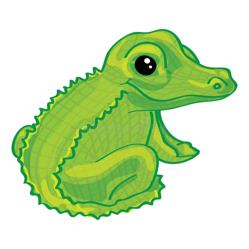 Cute Cartoon Alligator On White Background Stock Vector - Image: 37913317