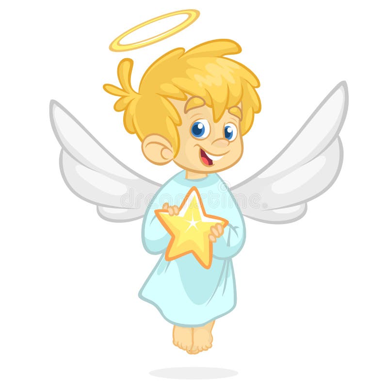 Cute Cartoon Angel Holding a Star. Christmas Cartoon Stock Vector - Illustration of drawing, heavenly: 103912033 Cute Cartoon Angel Holding a Star. Christmas Cartoon Stock Vector - Illustration of drawing, heavenly: 103912033