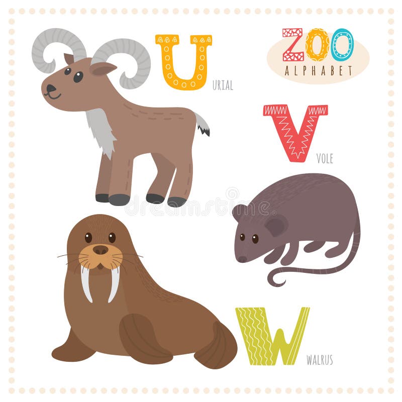 Cartoon Animals. Alphabet with Funny Animals Stock Vector - Illustration of preschooler, card: 75523516