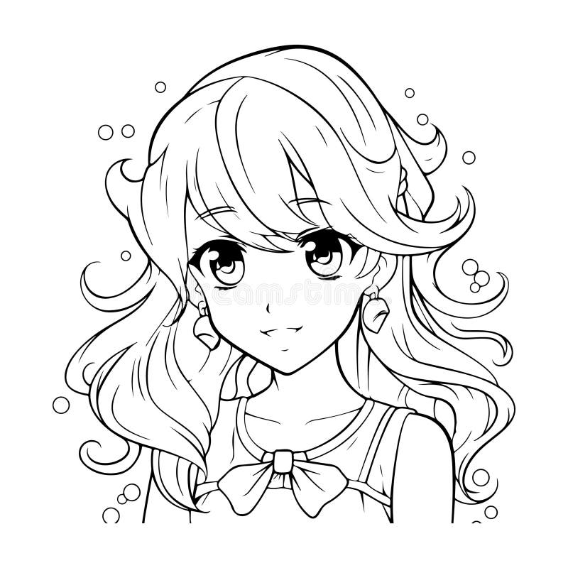 cute anime girl coloring pages