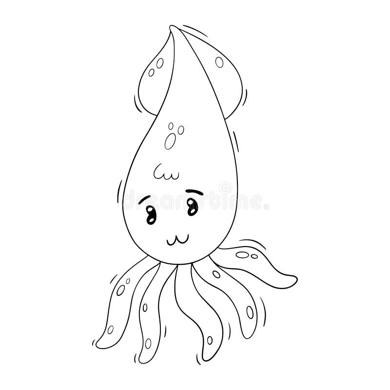 pix Cute Baby Squid Drawing baby squid stock illustrations 1 066