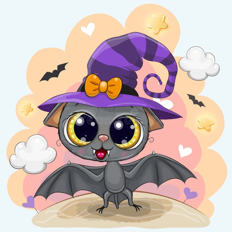 Cute Bat in a halloween hat