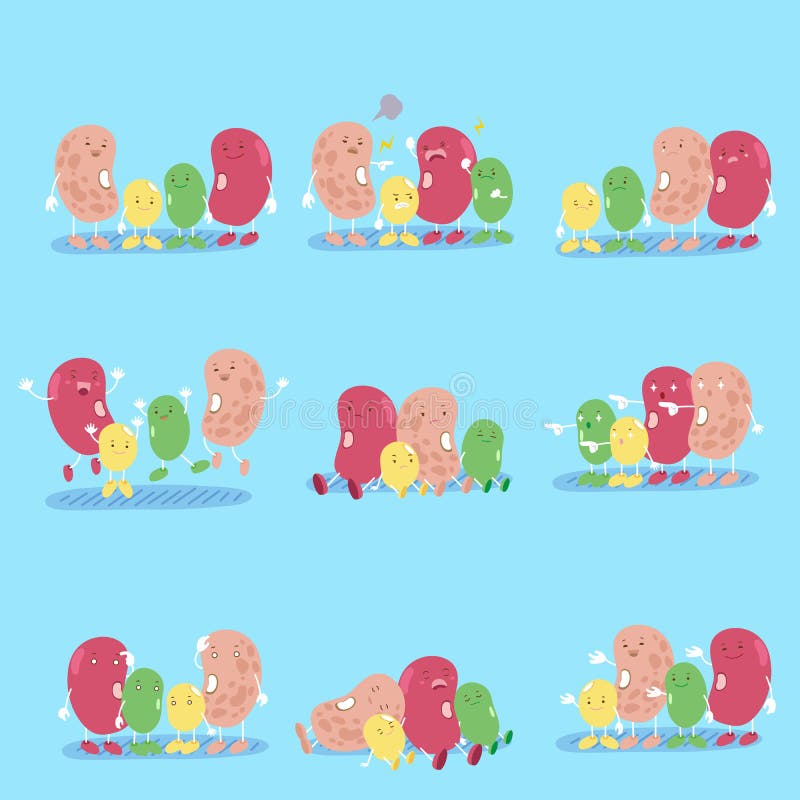 Cute cartoon beans stock illustration. Illustration of assorted 88672131
