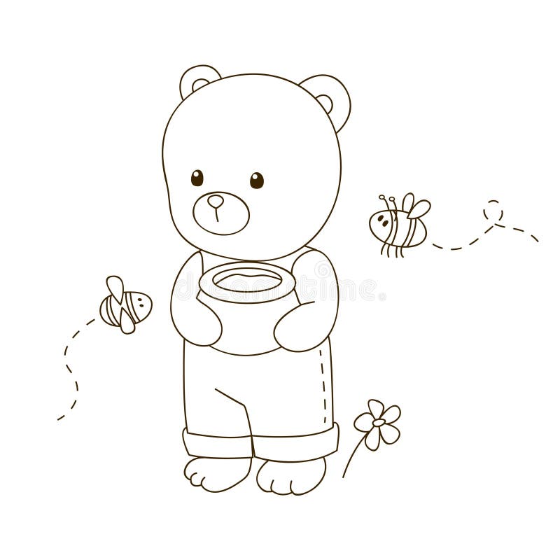 Cute cartoon bear vector illustration