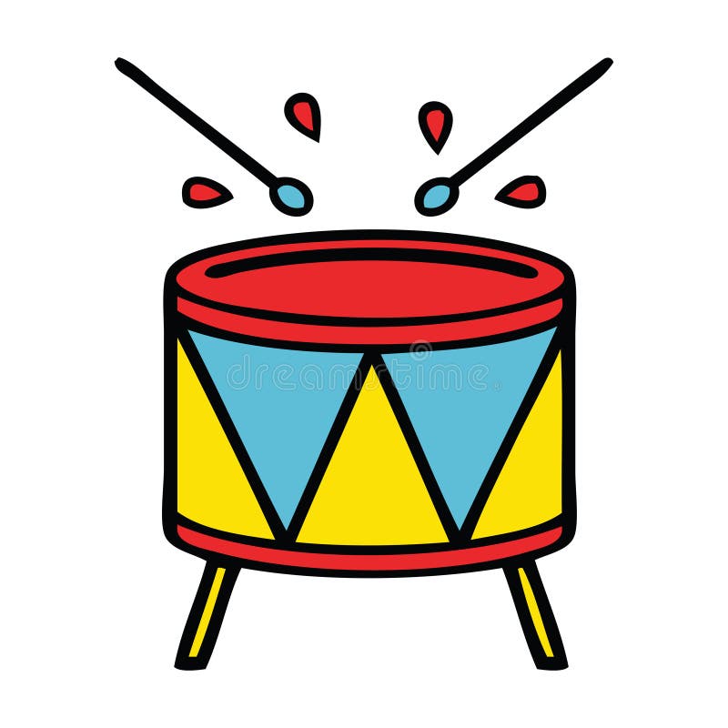 cute cartoon beating drum