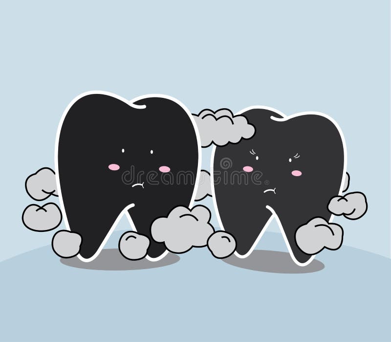 Cute cartoon black tooth stock illustration