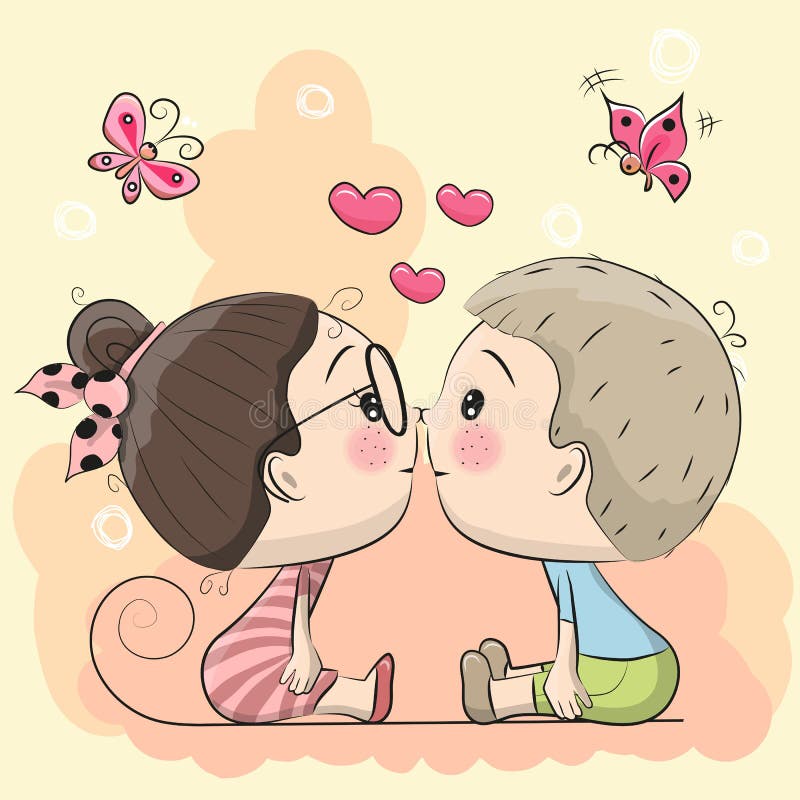 Cute Cartoon Boy and Girl are Kissing Stock Vector - Illustration of concepts, brother: 94031057 Cute Cartoon Boy and Girl are Kissing Stock Vector - Illustration of concepts, brother: 94031057