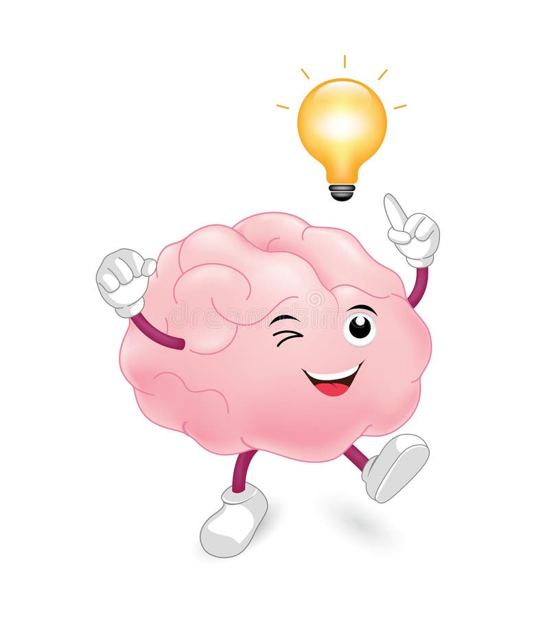 Cute Cartoon Brain Character with Light Bulb. Stock Vector - Illustration of face, genius: 91402815 Cute Cartoon Brain Character with Light Bulb. Stock Vector - Illustration of face, genius: 91402815