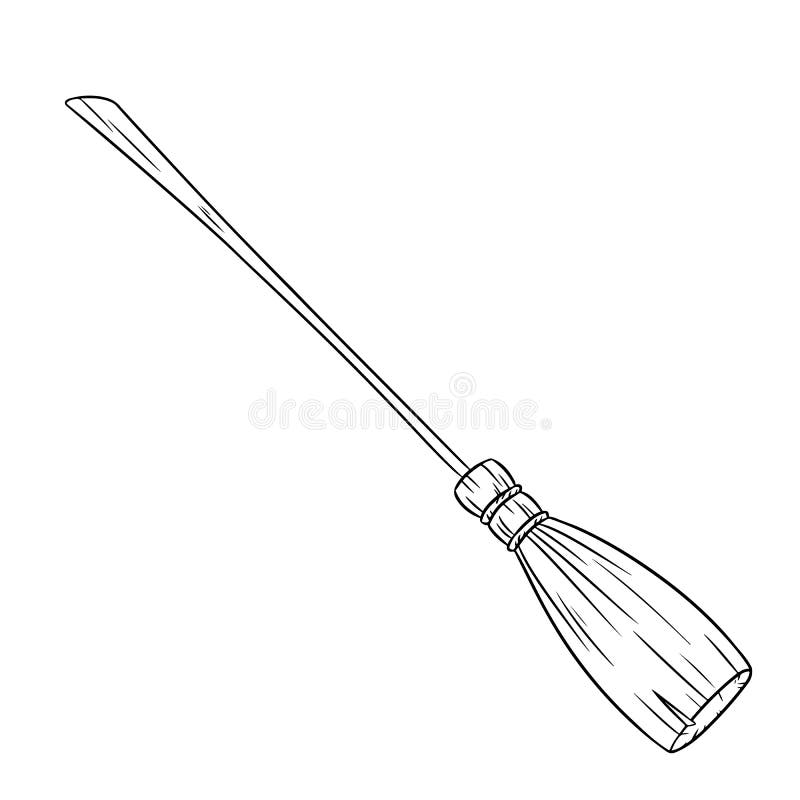 Hand Drawn Drawing Vector Design Images Hand Drawn Realistic Line Drawing  Of Broom Broom Hand Painted Realistic PNG Image For Free Download