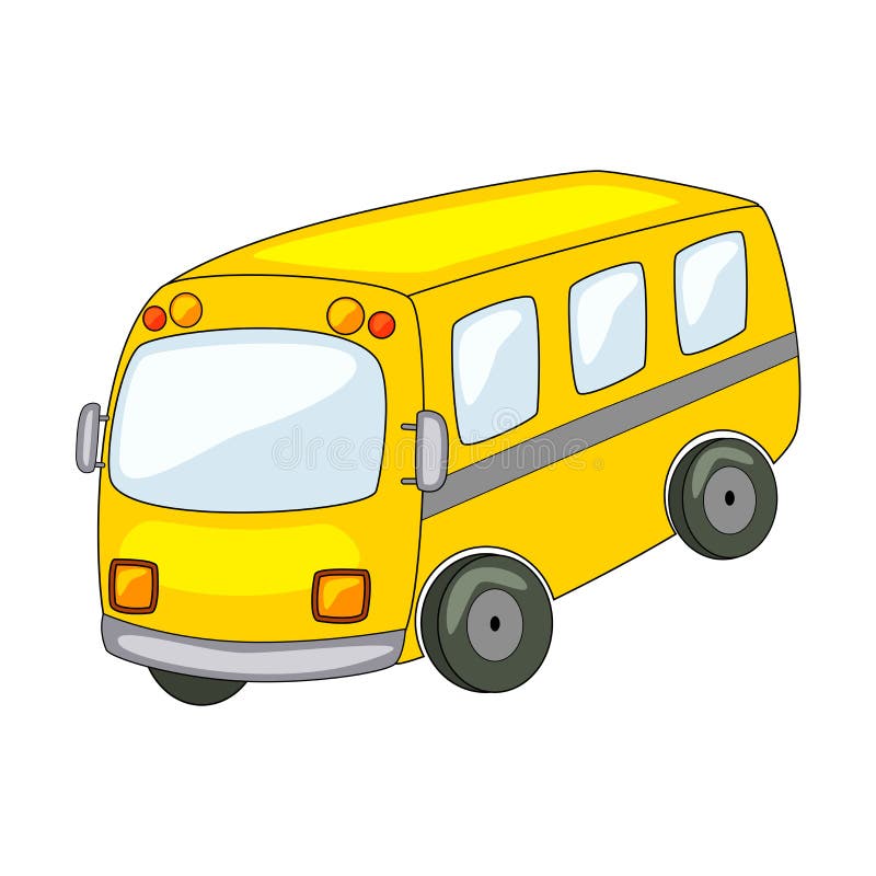 Cute Cartoon Bus. Vector Illustration Isolated on White Background. Vector  Vehicles Stock Vector - Illustration of pupil, isolated: 120795770