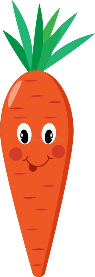 Cute cartoon carrot eyes smiling stock illustration