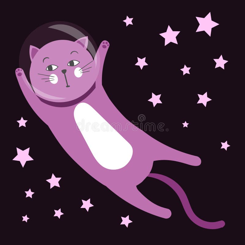 Cute Cartoon Cat Flies in Space. Cat Astronaut. Starry Sky Stock Vector - Illustration of flies, meow: 187834985 Cute Cartoon Cat Flies in Space. Cat Astronaut. Starry Sky Stock Vector - Illustration of flies, meow: 187834985