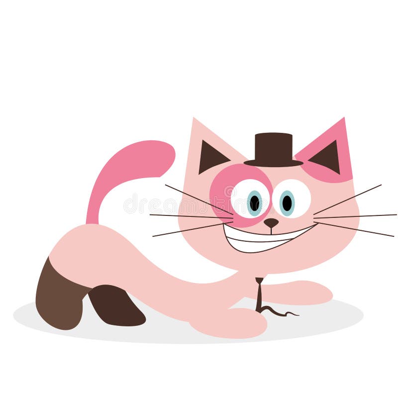 Kawaii Cute Cat Face with Ears. Positive Emotions. Cartoon Vector