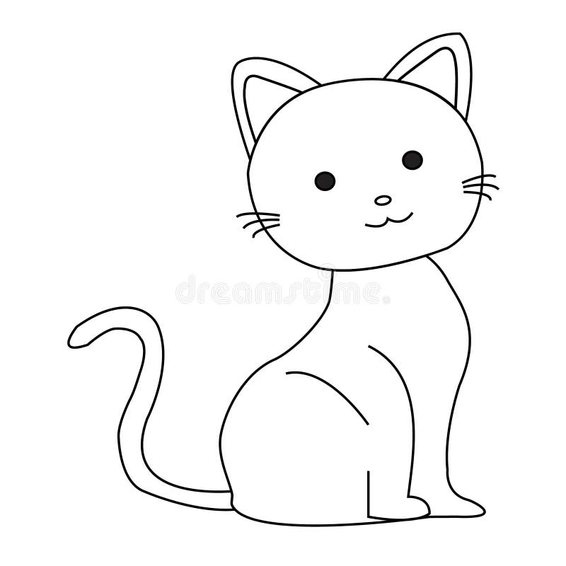 Cute Cartoon Cat Outline Vector Stock Vector - Illustration of layer, contour: 174162214 Cute Cartoon Cat Outline Vector Stock Vector - Illustration of layer, contour: 174162214