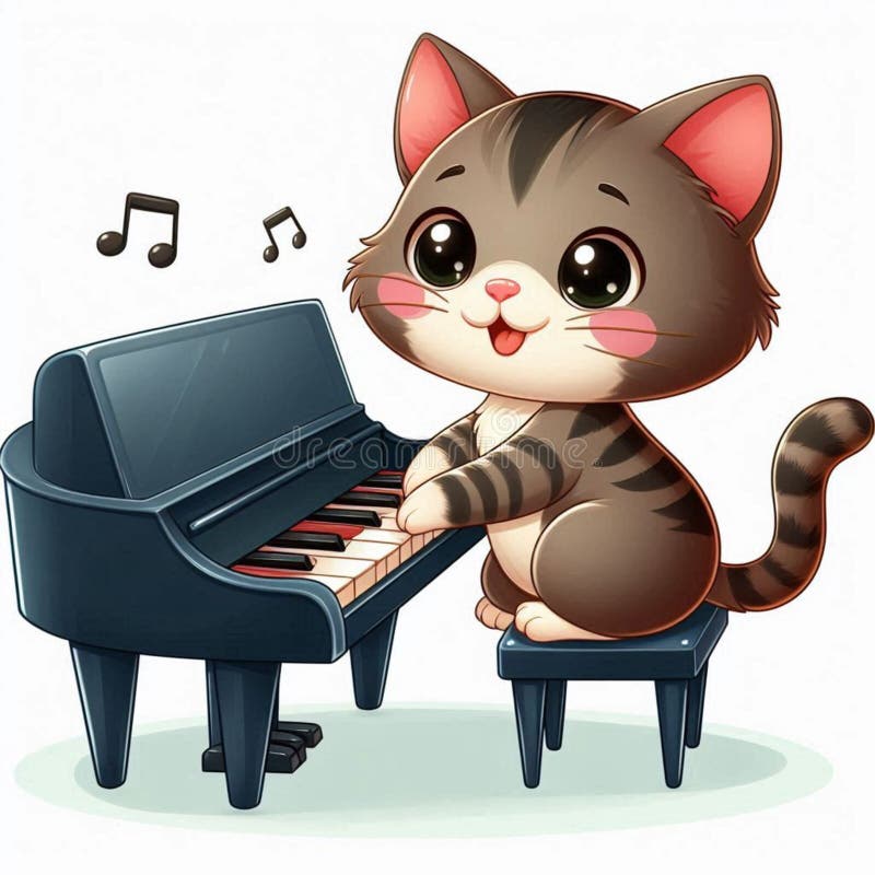 Piano Cat Stock Illustrations – 1,584 Piano Cat Stock