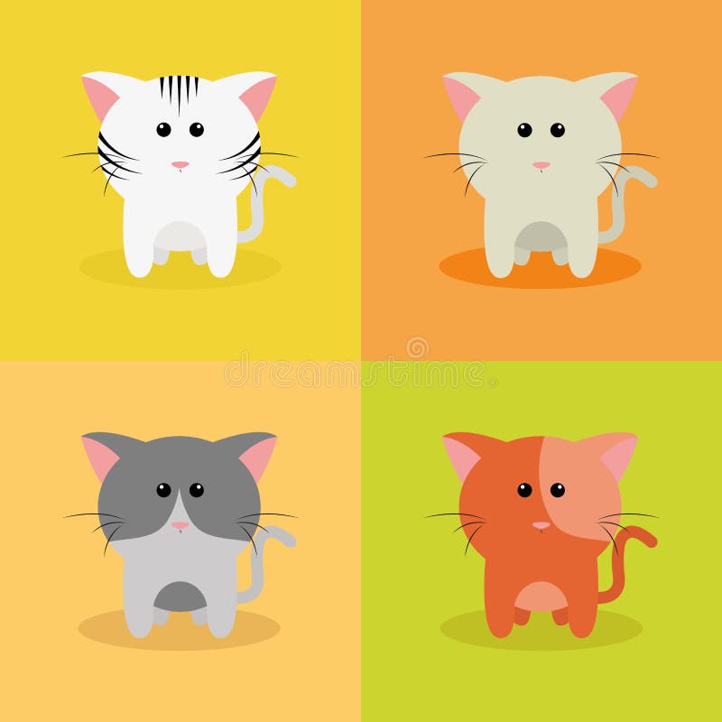 Cute Cartoon cats stock vector. Illustration of head - 64466211