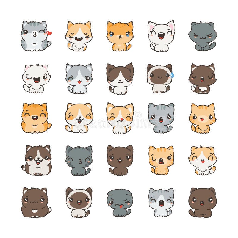 Watercolors funny cats sticker pack