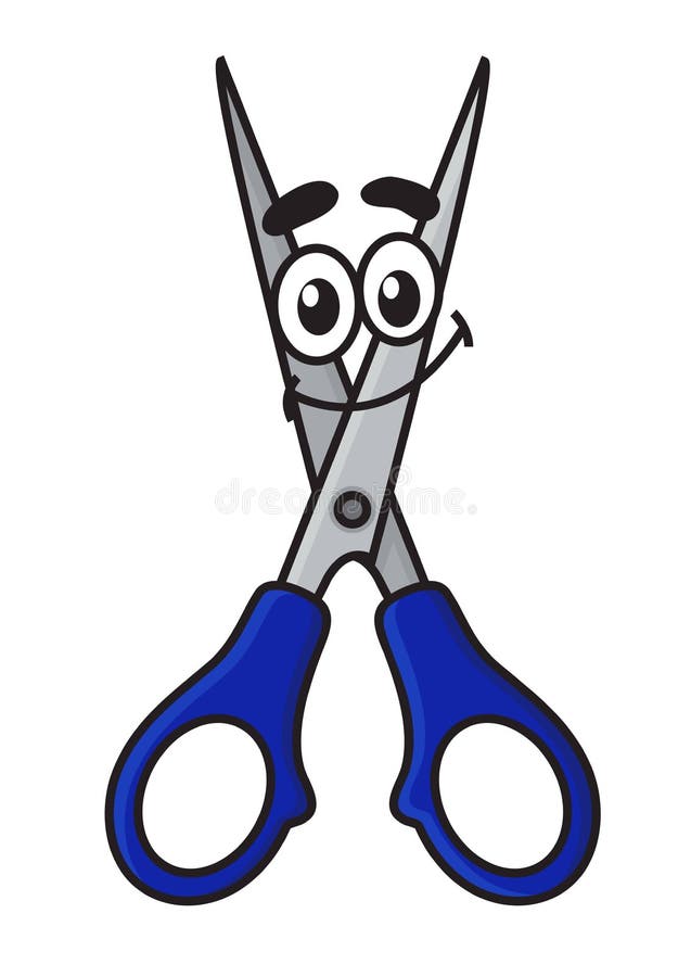 Cute Cartoon Character of Sharp Scissors Stock Vector Illustration of