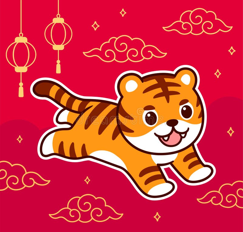 Cute Cartoon Chinese New Year Tiger Stock Vector - Illustration of element, event: 238488351 Cute Cartoon Chinese New Year Tiger Stock Vector - Illustration of element, event: 238488351