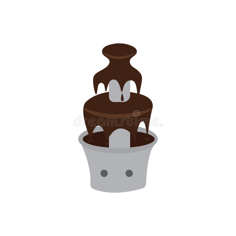 Cute Cartoon Chocolate Fountain. Vector Illustration Stock Vector -  Illustration of icon, flat: 175500336