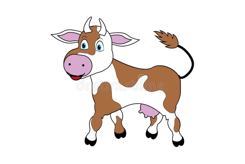 Cute cartoon cow stock vector. Illustration of drawing - 53152061