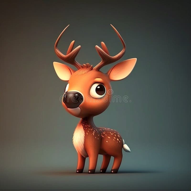 A Cute Cartoon Deer Character Stock Illustration Illustration of baby