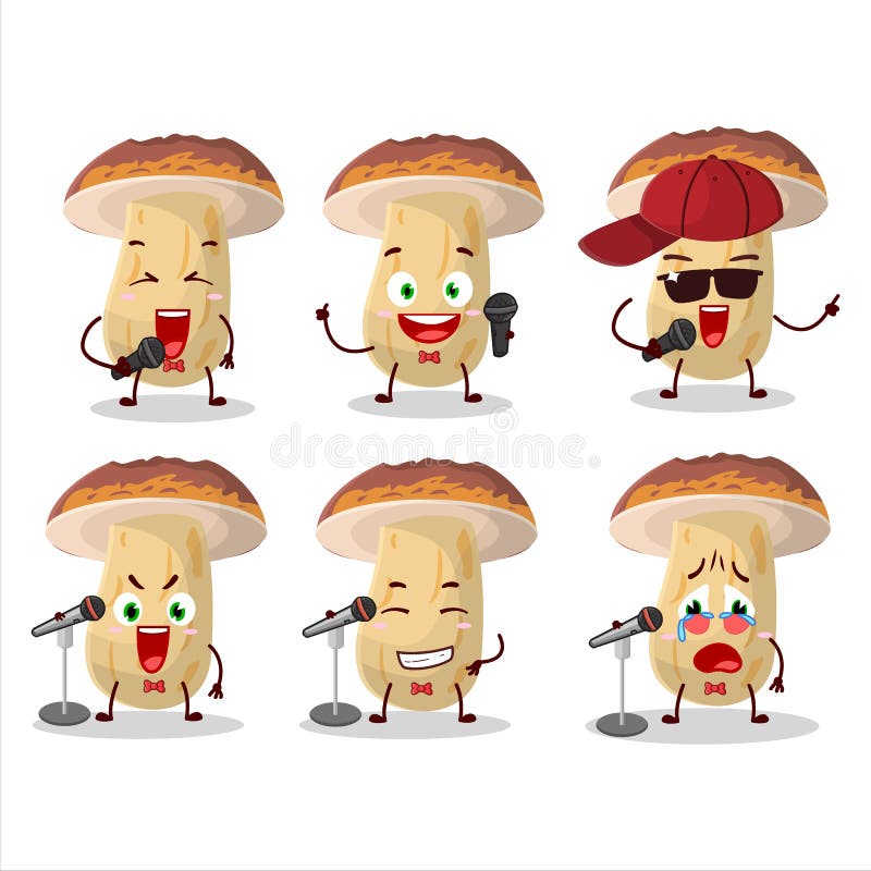 A Cute Cartoon Design Concept of New Cep Mushroom Singing a Famous Song Stock Vector - Illustration of melody, porcino: 228773954 A Cute Cartoon Design Concept of New Cep Mushroom Singing a Famous Song Stock Vector - Illustration of melody, porcino: 228773954