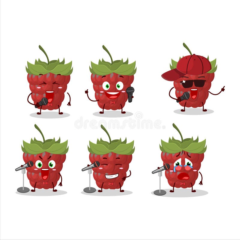 A Cute Cartoon Design Concept of Raspberry Singing a Famous Song Stock  Vector - Illustration of classical, rock: 223059509