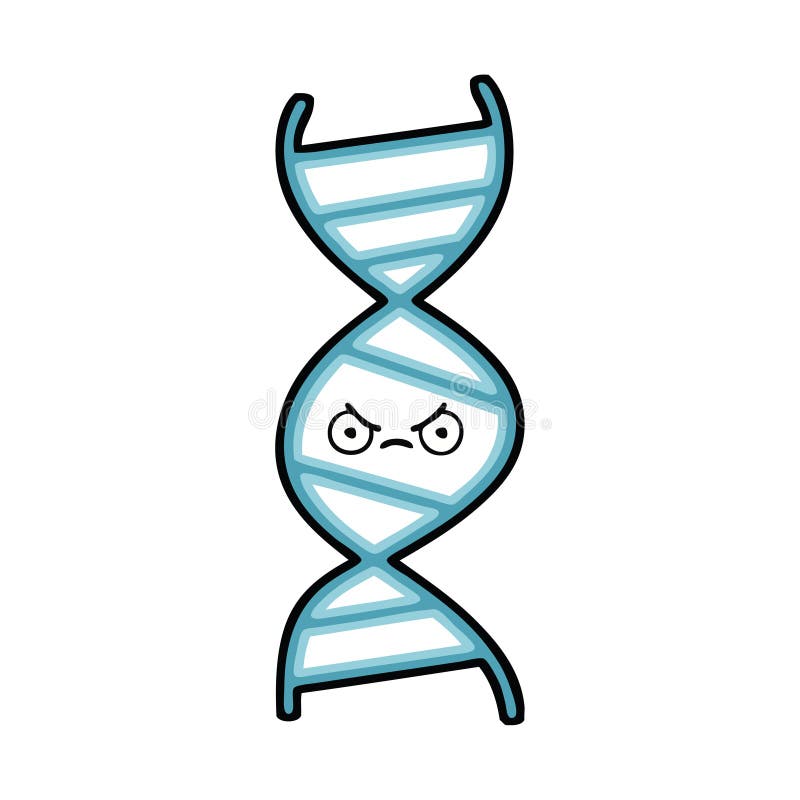 Cute Cartoon Dna Strand Stock Vector Illustration Of Science