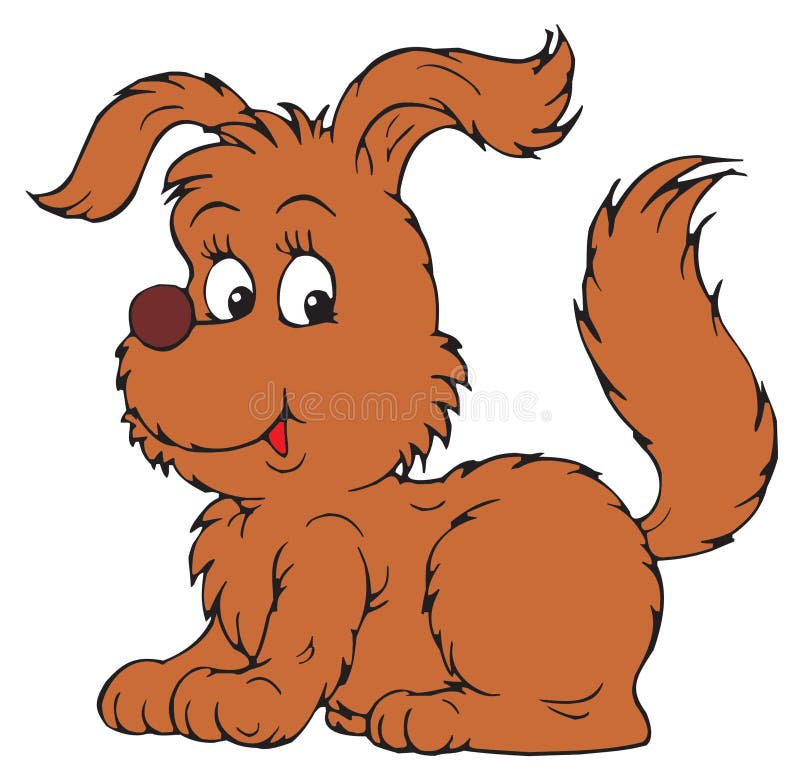 Cute cartoon dog stock vector. Illustration of brown, ears - 3354122